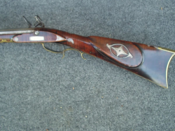 George Peterman brass and silver inlaid Virginia rifle - Michael ...