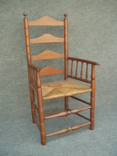 Virginia Walnut Ladder Back Arm Chair